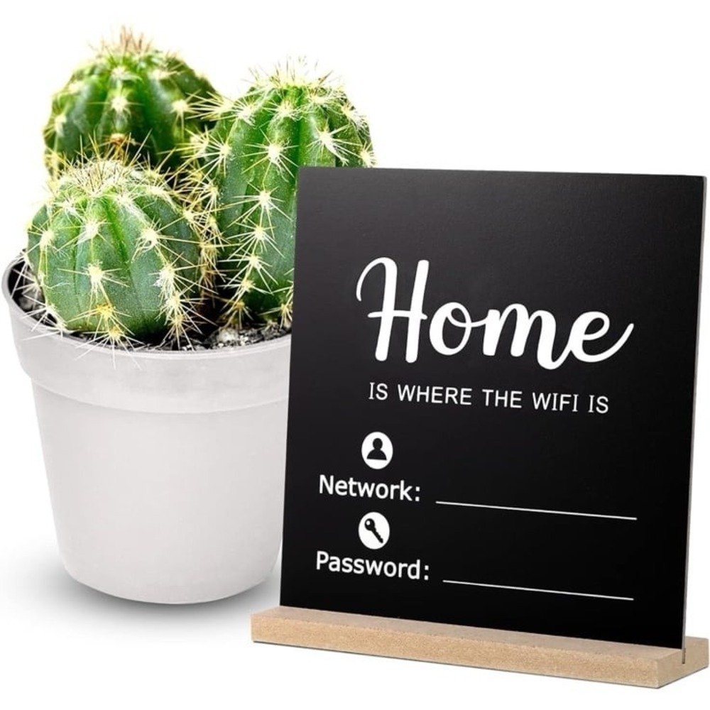 New Wooden WiFi Sign Chalkboard Style WiFi Password Sign Board Freestanding Sign